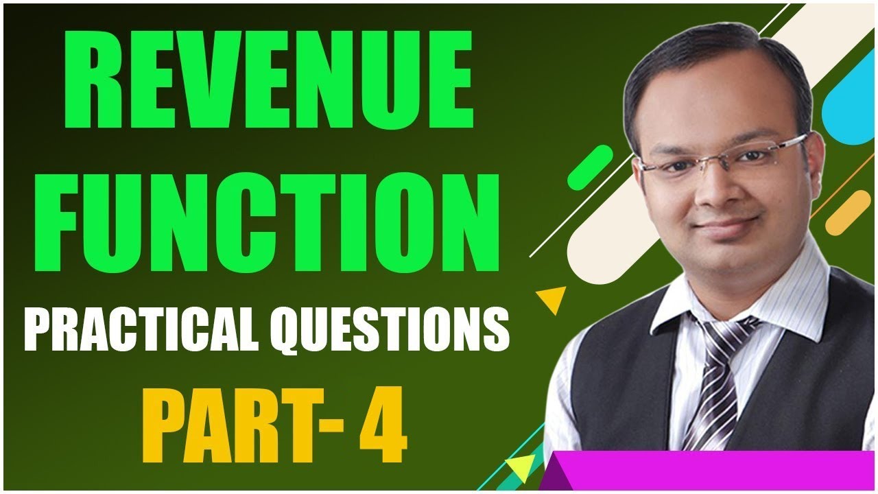 Business Mathematics | Revenue Function | Part-4 | Practical Questions.