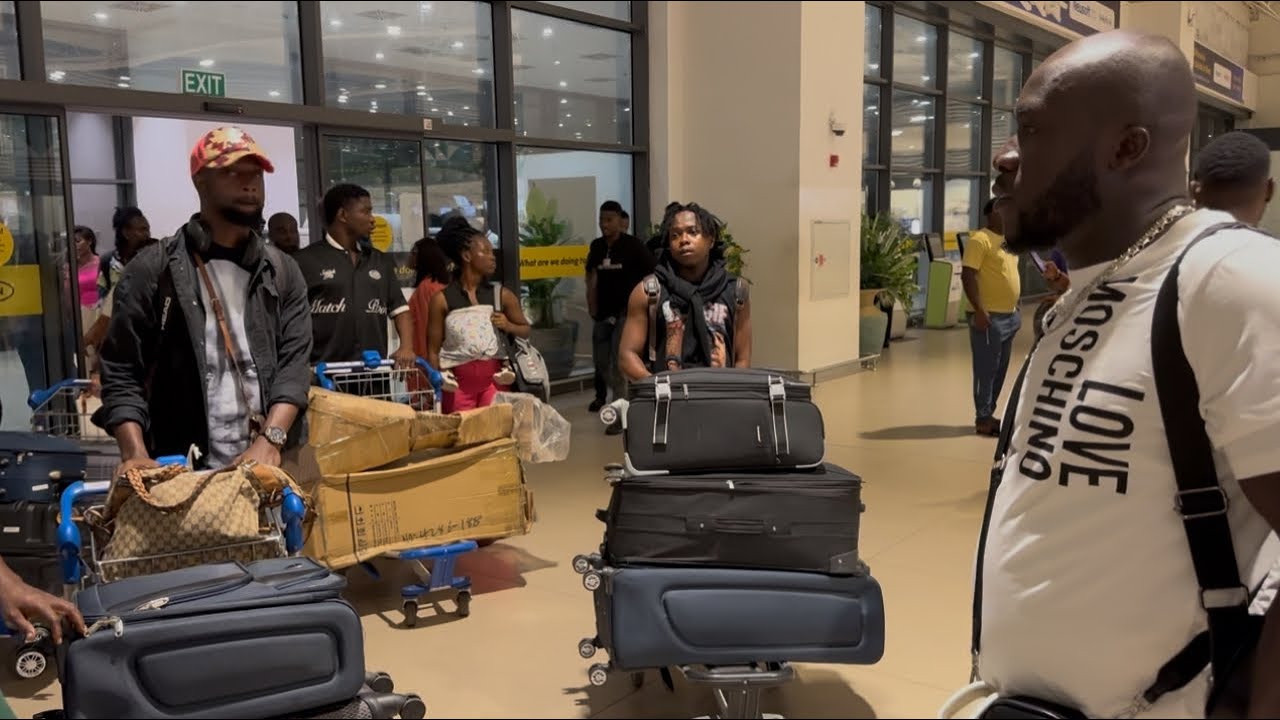 Finally Dr.Likee,Vivian Jill,KyeKyeKu & 925  Arrived At Accra,Kotoka Int Airport for the London Trip