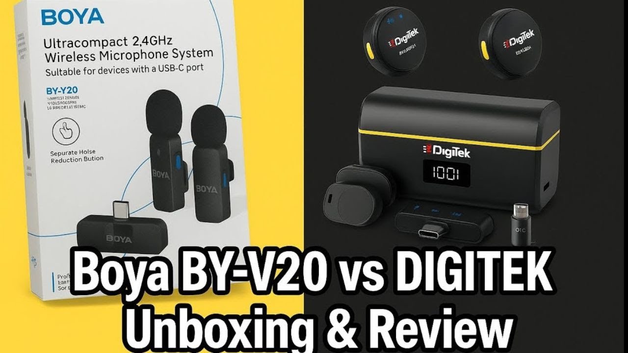 Boya BY-V20 vs Digitek DWM-116 | Best Budget Wireless Mic 2025 Unboxing & Review 🎤
