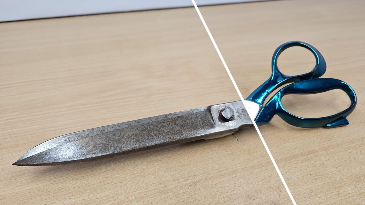 HUGE Vintage Dressmaking Scissors Restoration