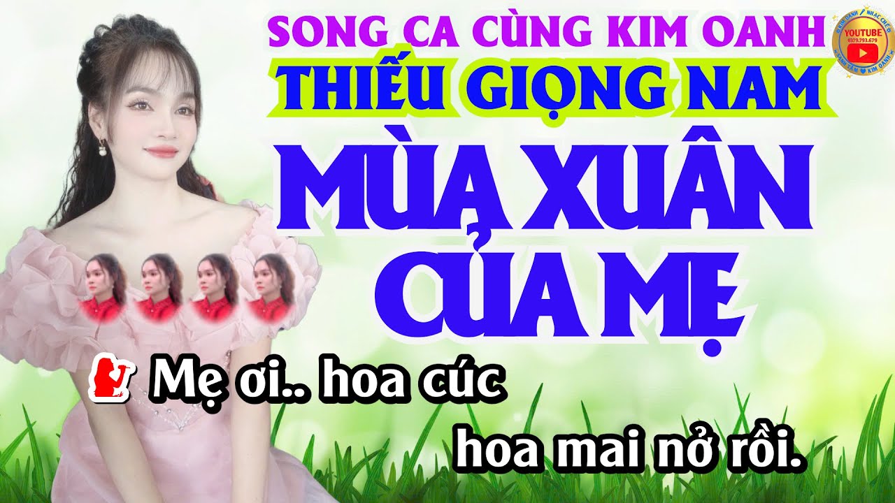 Karaoke MÙA XUÂN CỦA MẸ || Song Ca Thiếu Giọng Nam || Song Ca Cùng Kim Oanh