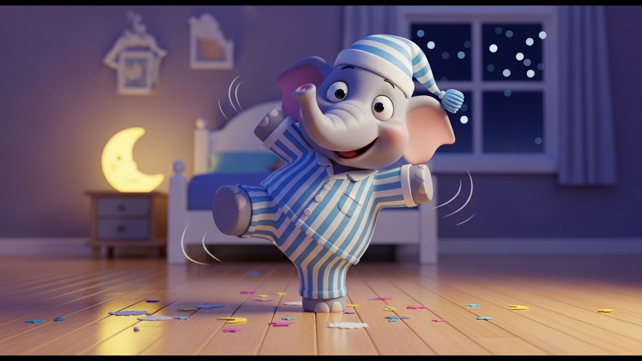 Elephant’s Silly Pajama Dance | Funny Animal Song for Kids | Nursery Rhymes & Toddler Dance Songs