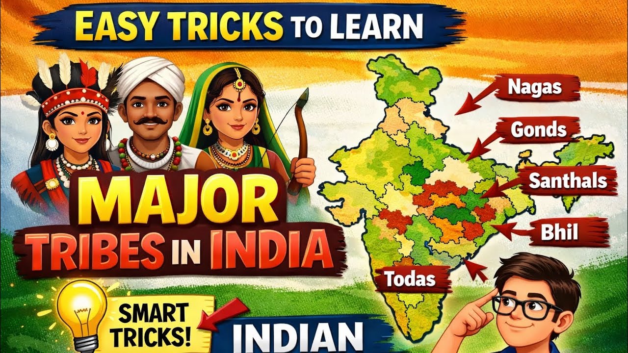 Major Tribes of India | Tribes in India | Indian Tribes Geography | Short Tricks | UPSC | CET Exam 