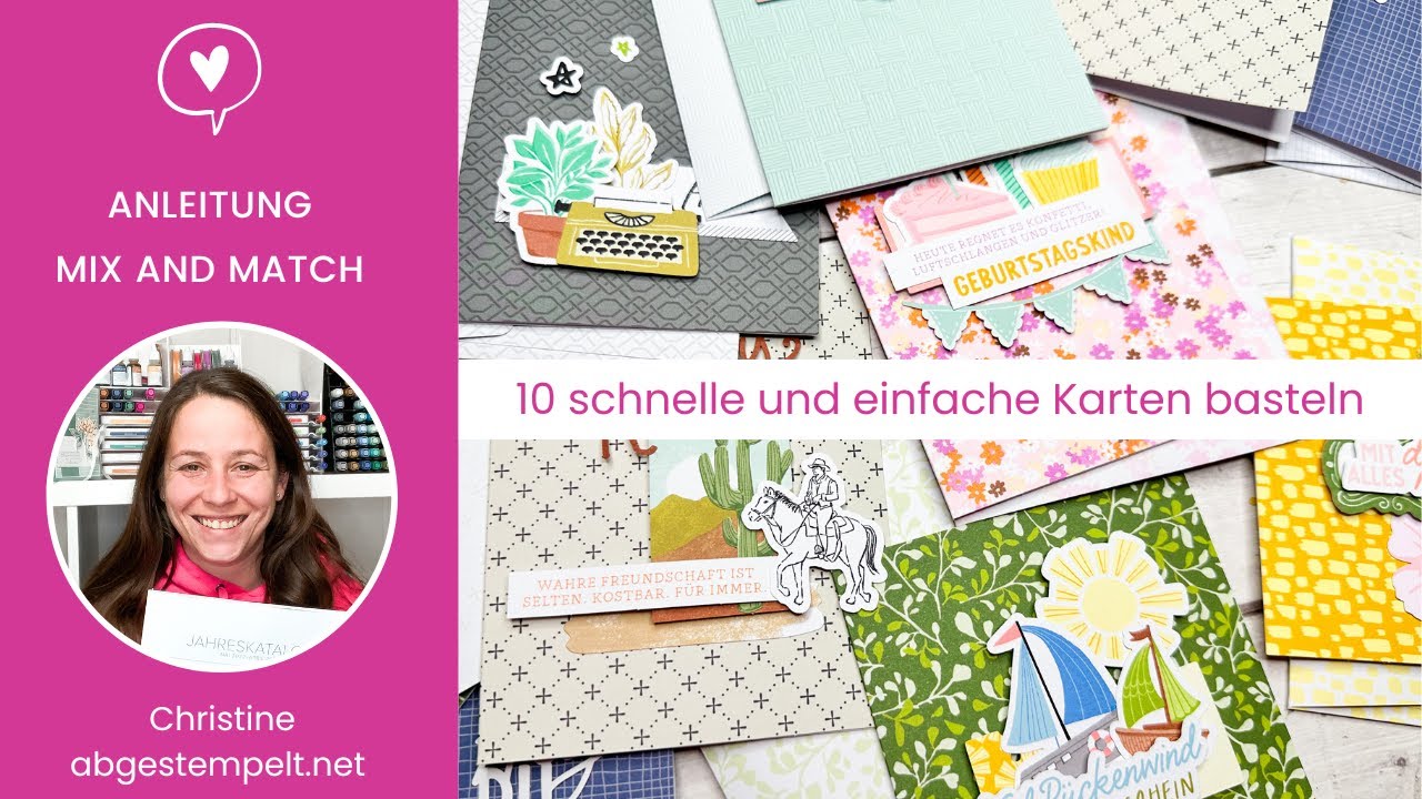 Anleitung 10 Karten basteln⎜Mix & Match Produkte⎜Stampin' Up!® Jahreskatalog 2024
