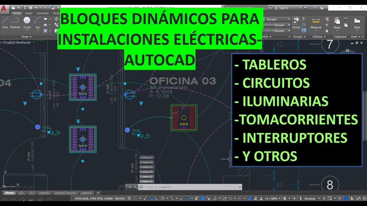 Bloques dinámicos para INSTALACIONES ELÉCTRICAS - AUTOCAD