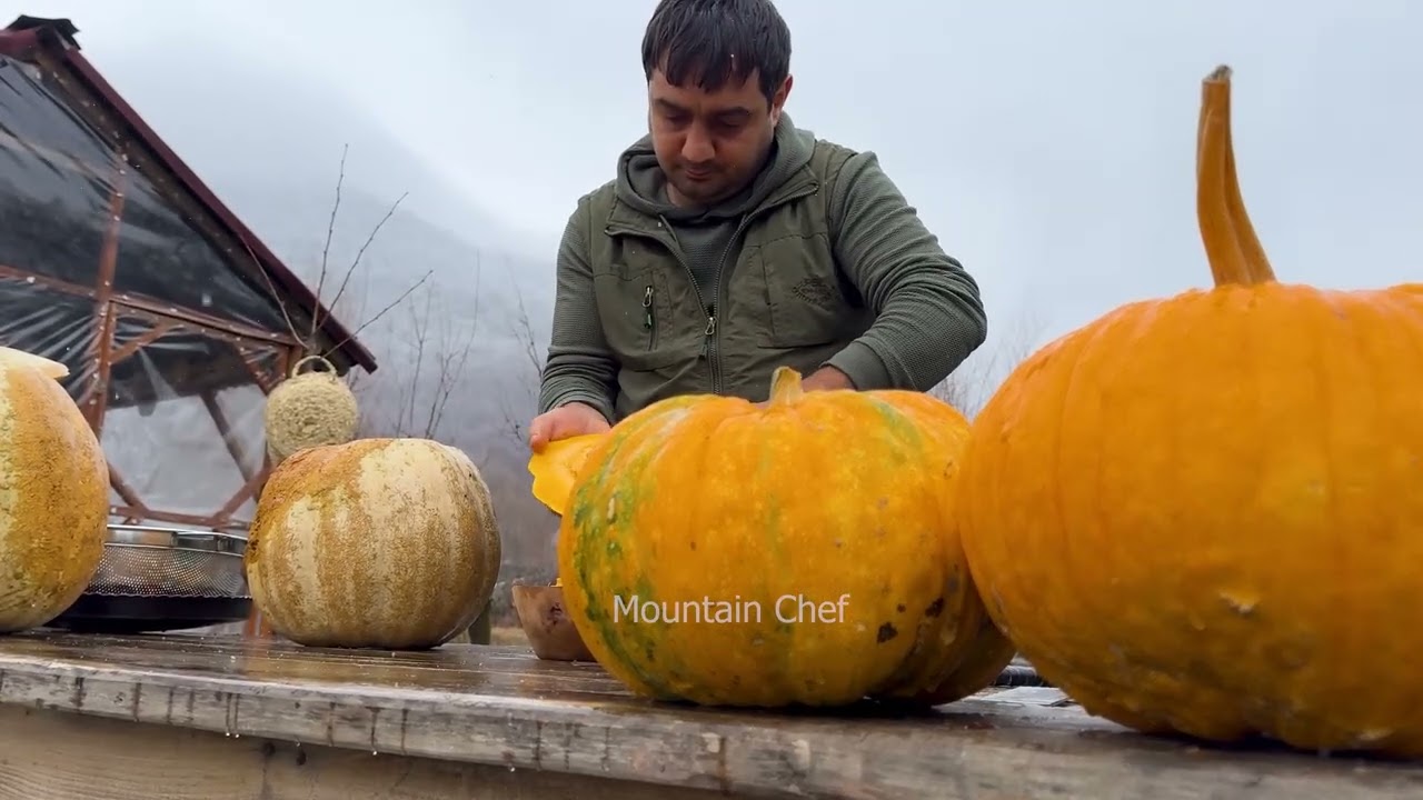 INCREDIBLE Whole Turkey Cooked INSIDE a Pumpkin! 🦃🎃 Extraordinary Recipe in the Frozen Snow ❄️🔥