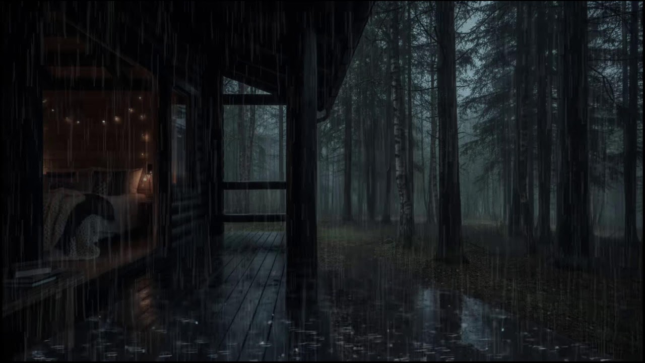 Gentle Rain in the Forest Cabin 🌲🌧 | Soothing Sounds for Restful Sleep