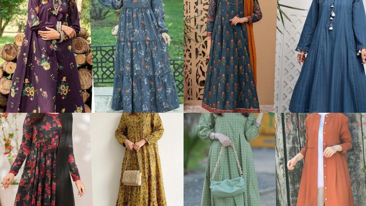 Stylish long frock design ideas for girls/winter frock designs