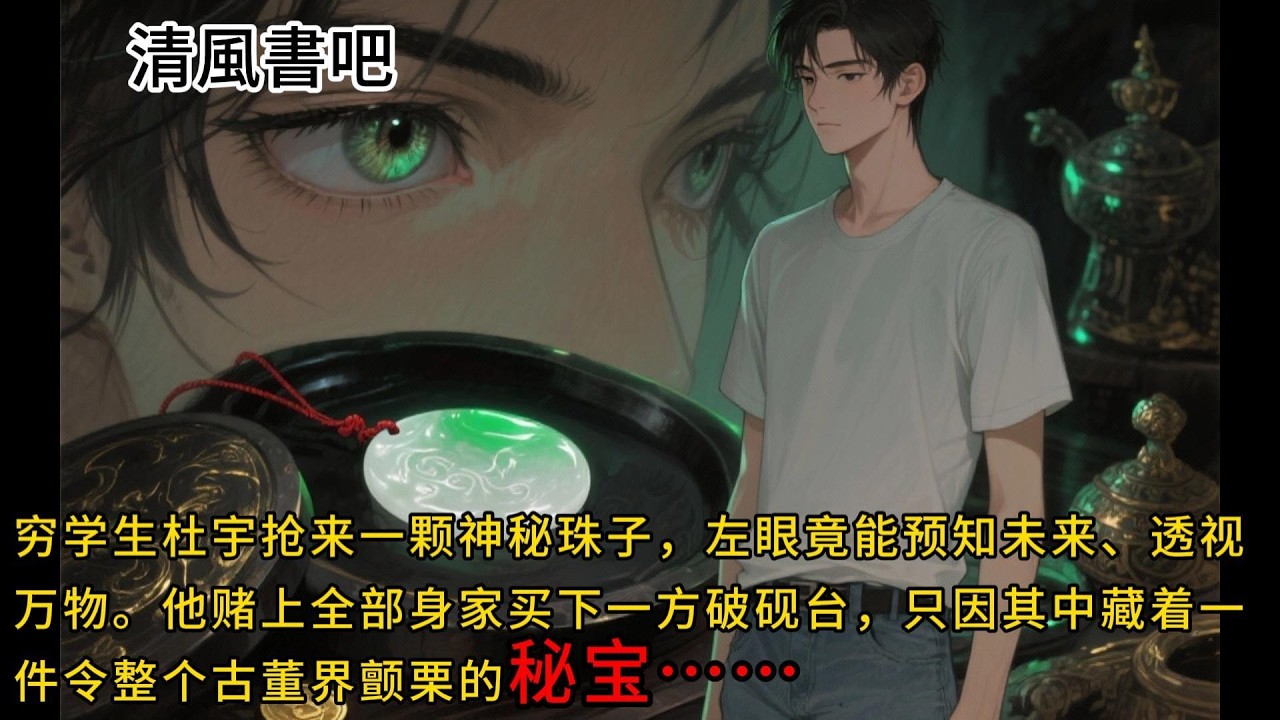 【都市奇异】《鉴宝：我的左眼通古今》穷学生杜宇抢来一颗神秘珠子，左眼竟能预知未来、透视万物。他赌上全部身家买下一方破砚台，只因其中藏着一件令整个古董界颤栗的秘宝……