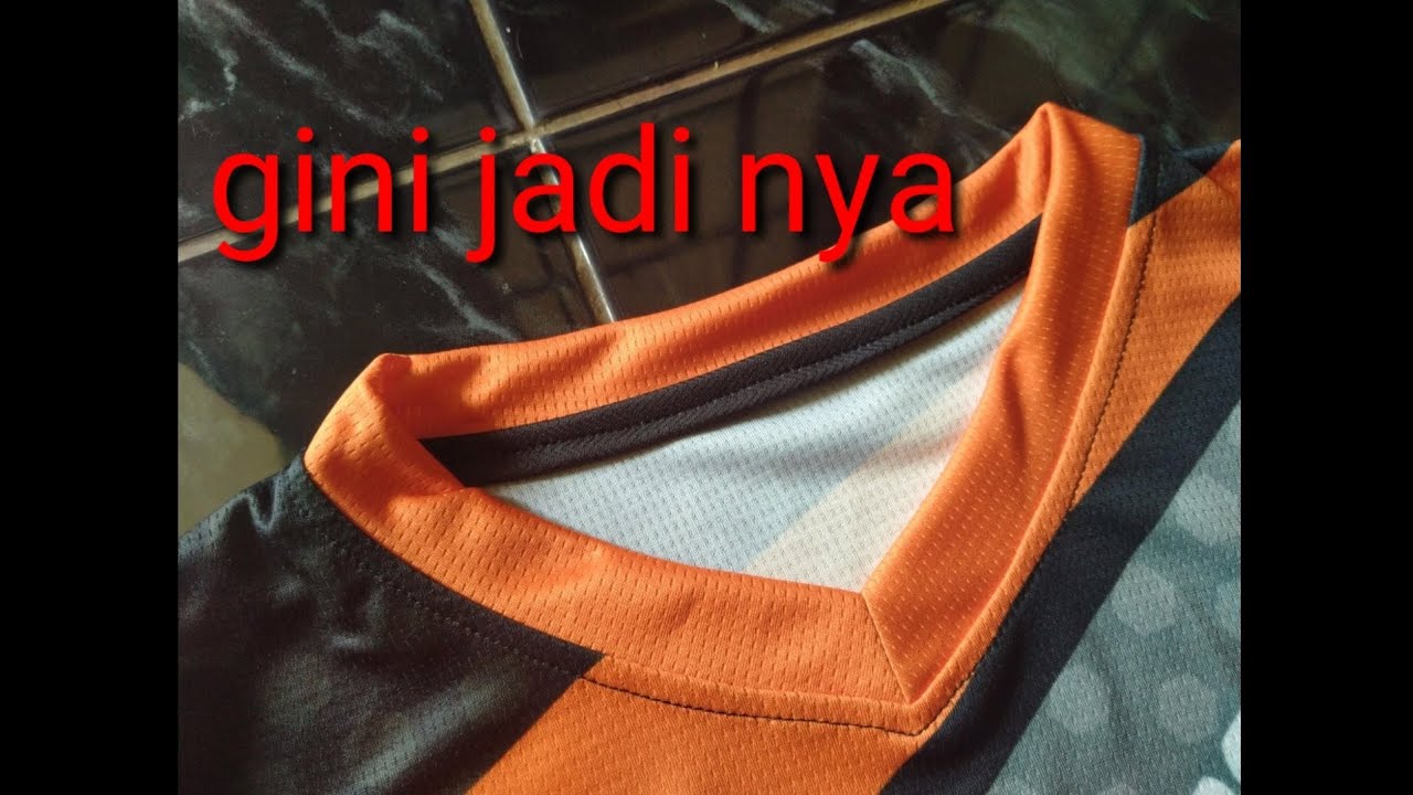 Cara membuat kerah v neck - jersey