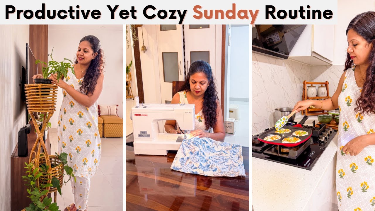 Productive Yet Cozy Sunday Routine | No-Oven Bread, Laundry & DIY Covers for Appliances