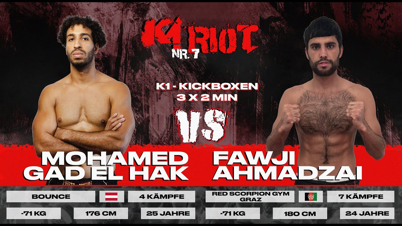 K1RIOT 7.0 | GAD EL HAK VS. AHMADZAI | 01.11.2025 | Halle B, Baden