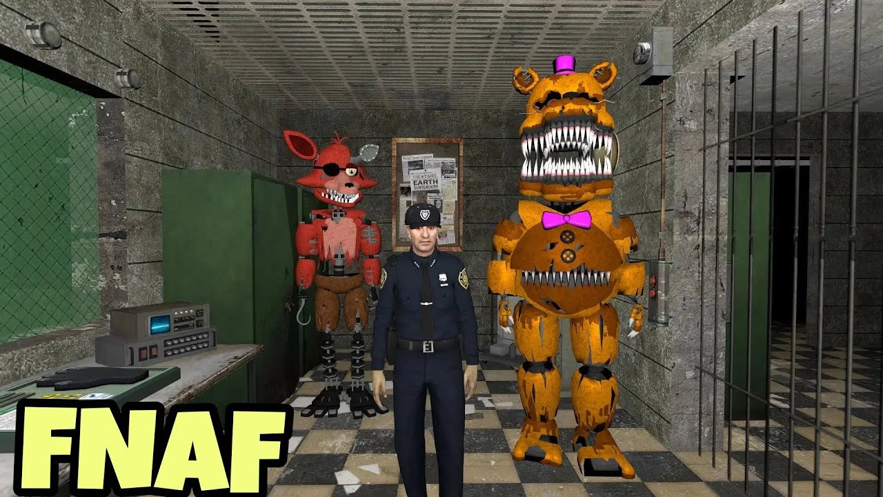 Аниматроники пытаются убить охранника, на страшной карте! | Garry's Mod|