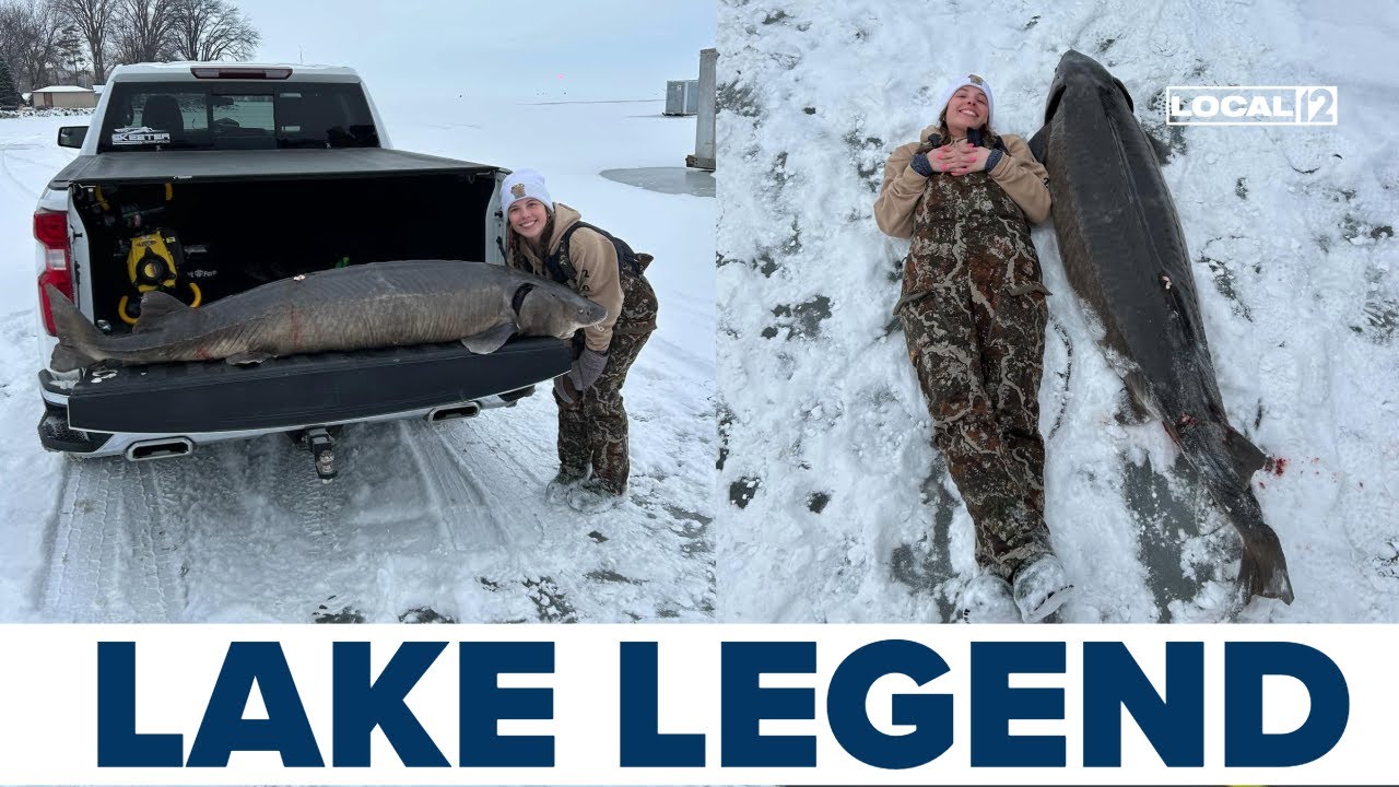4th-largest sturgeon ever speared on Lake Winnebago is bigger than the spearer herself