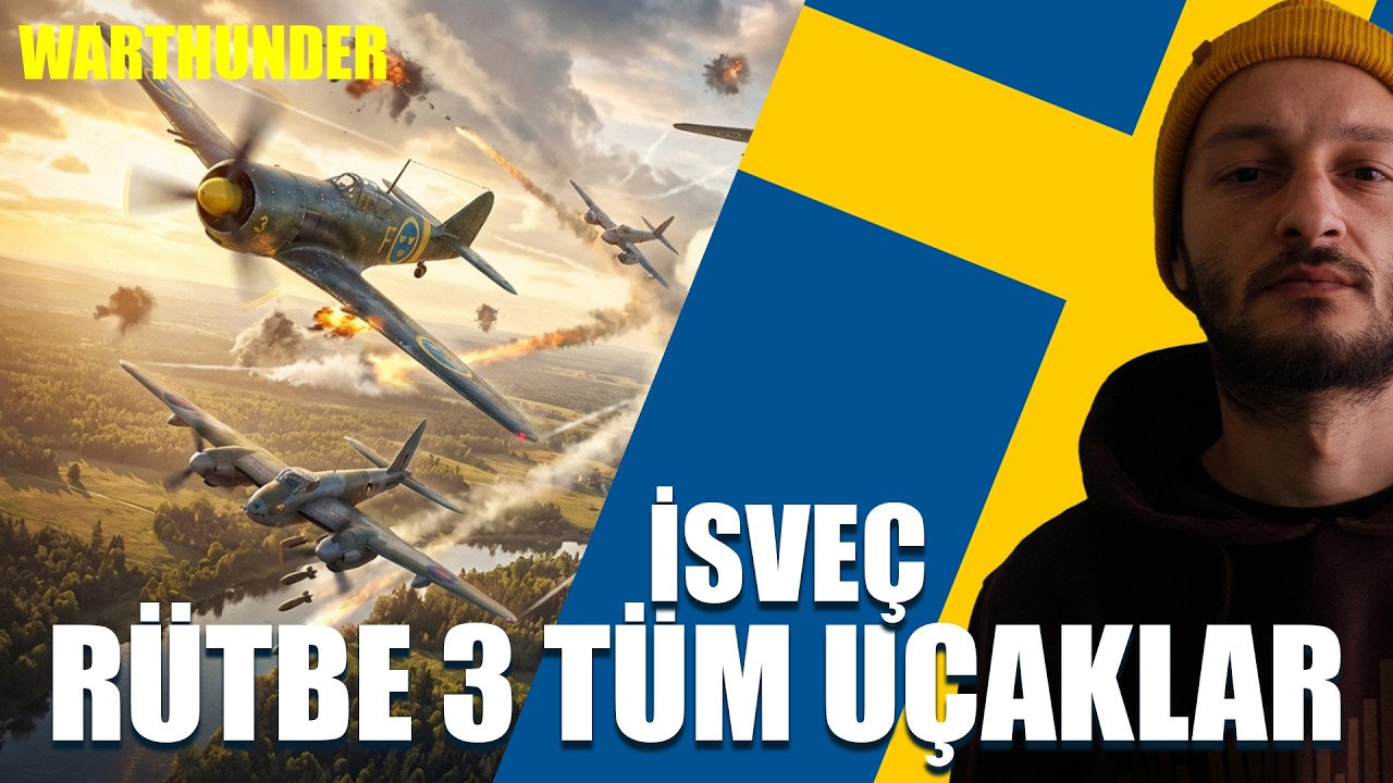 İSVEÇ RÜTBE 3 TÜM UÇAKLAR İLE OYNADIM! | WAR THUNDER