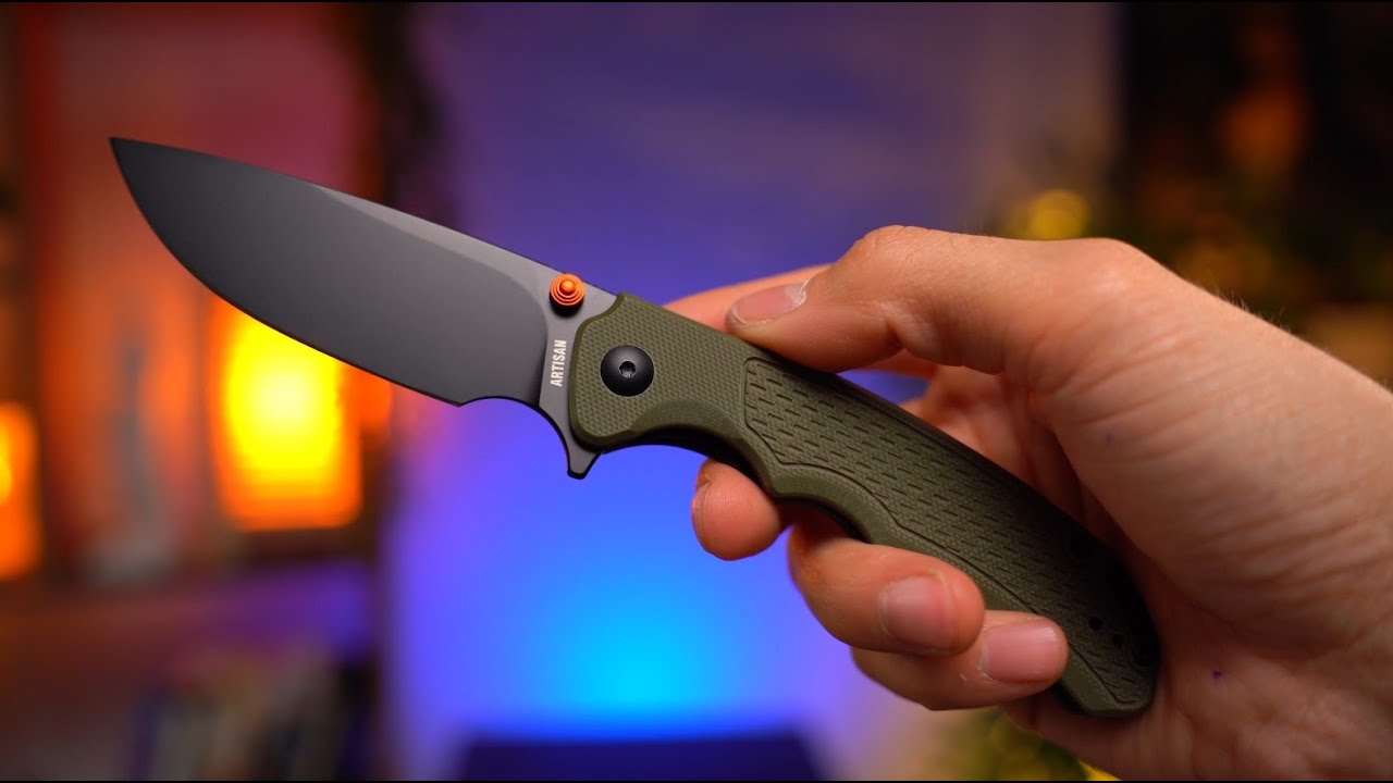 Нож Artisan Cutlery Tradition V2 PVD сталь AR-RPM9 рукоять Green G10