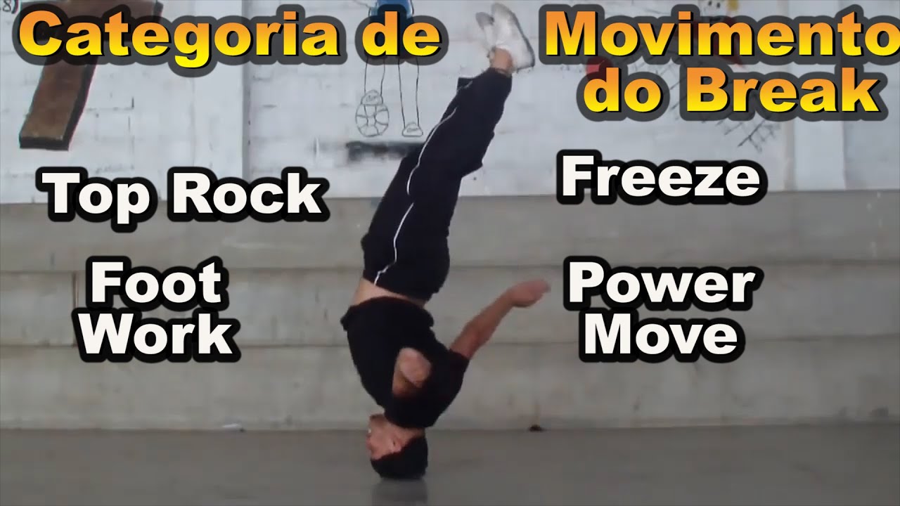 Categoria de Movimentos do Break Dance (Top Rock / Foot Work / Freeze / Power Move) HIP HOP Style