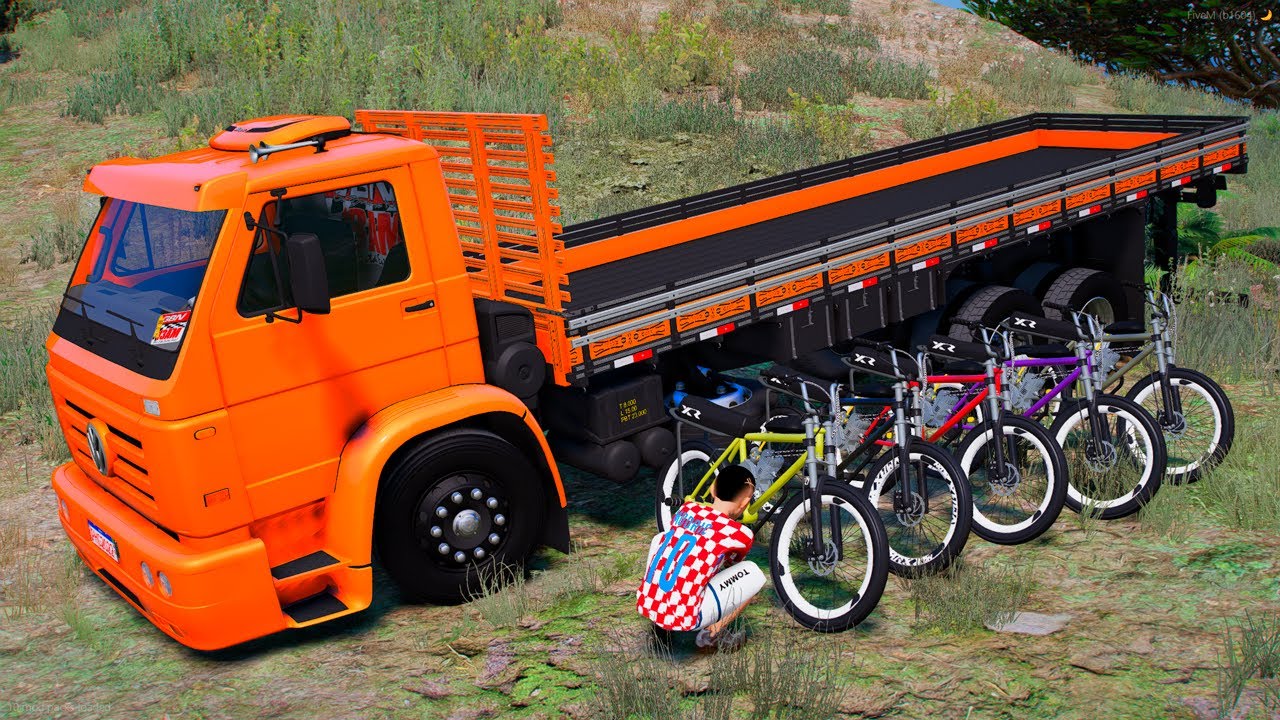 GTA V: MODS - ACHEI UMA CARGA DE BIKE MOTORIZADA ROUBADA NA ESTRADA ABANDONADA