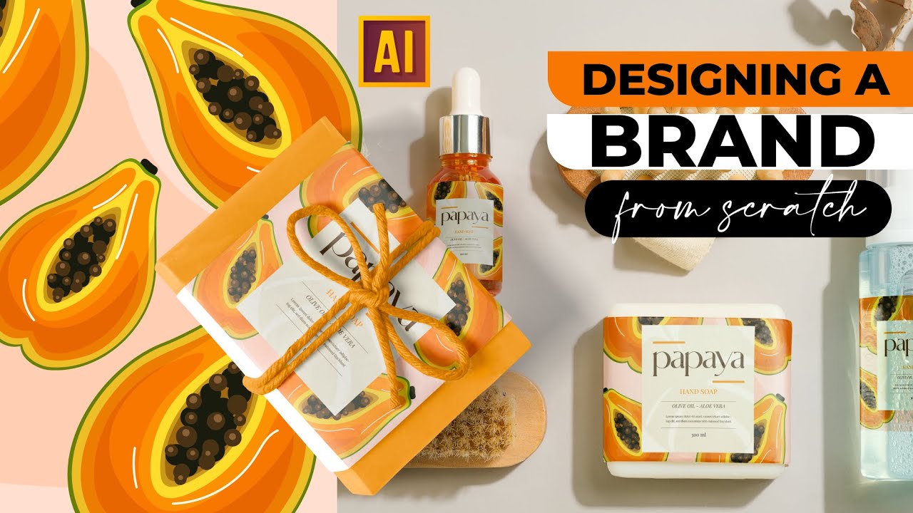 DESIGNING A BRAND (PACKAGING) A NATURAL HAND SOAP IN ADOBE ILLUSTRATOR. TREND 2024