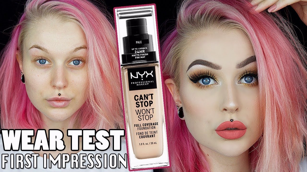 NEW Nyx Can't Stop Won't Stop Foundation - Wear Test & First Impression | Evelina Forsell