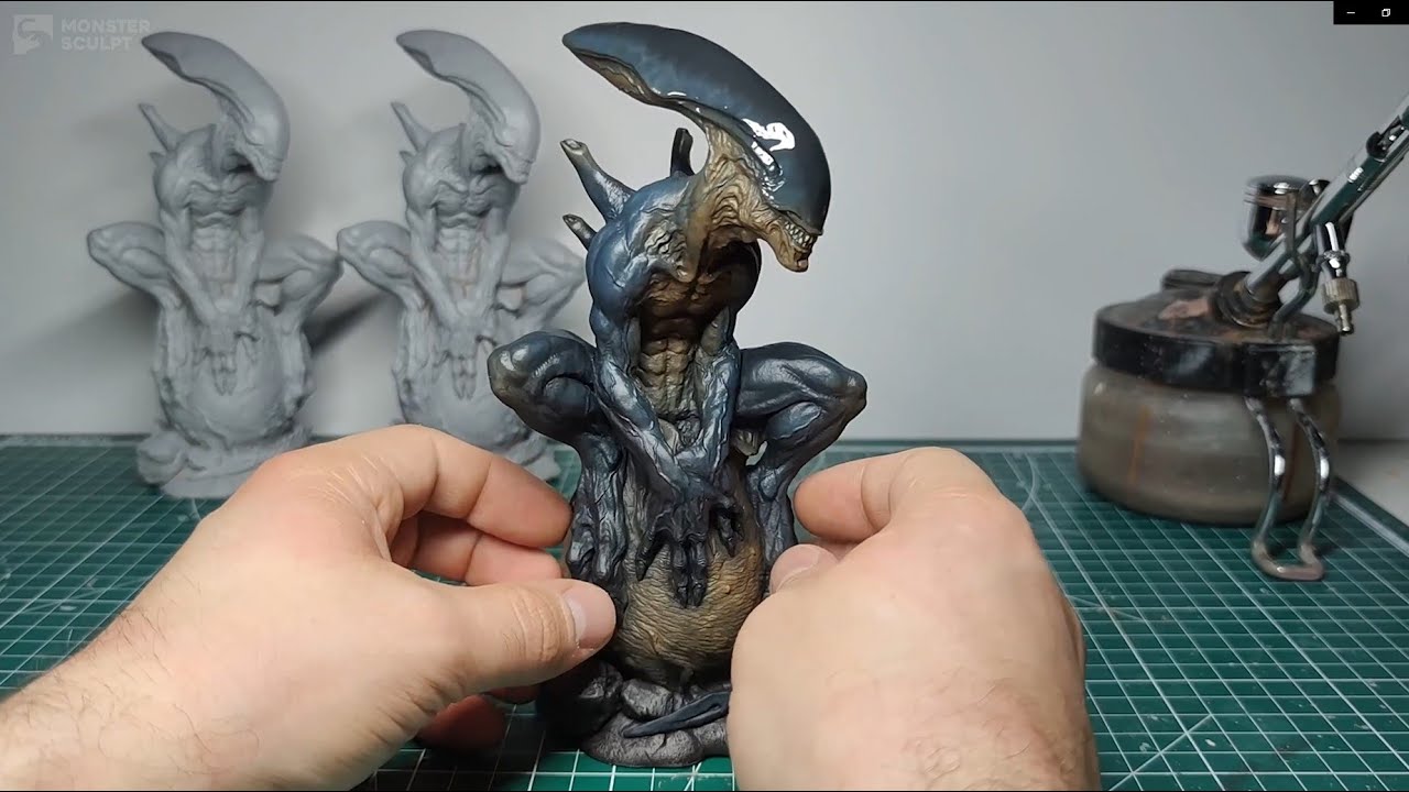 Лепка Ксеноморфа / Чужой / Sculpting Alien / Polymer Clay Xenomorph / Molding statue