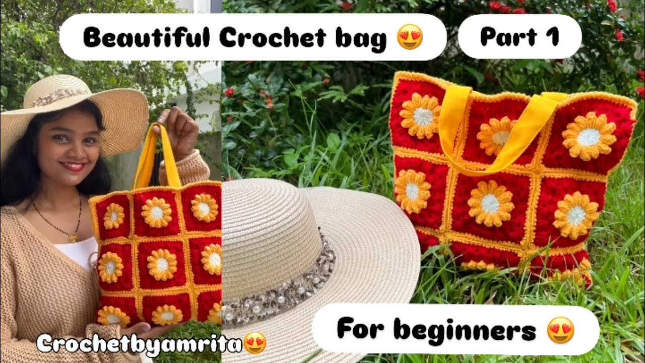 Beautiful crochet bag 😍super easy tutorial for beginners ❤️🌹