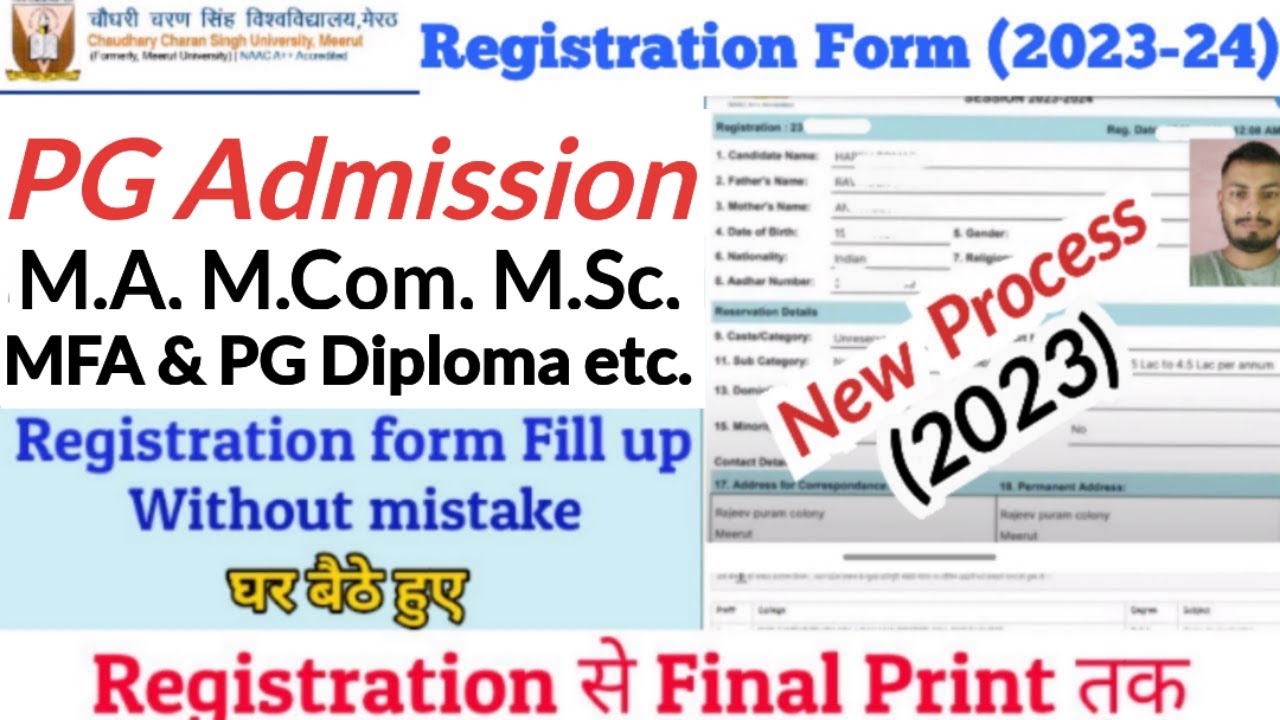 How to Fill CCS University Admission Form 2023-24 | PG Regular Admission Form Fill Up 2023