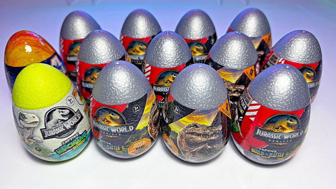 Opening Jurassic World Rebirth Captivz Eggs, Jurassic World Dominion and Flocked Hatchling