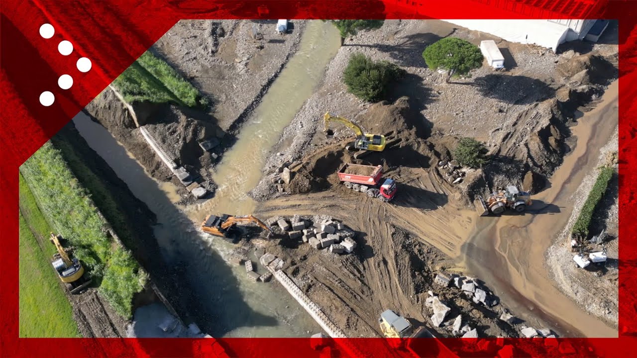 Alluvione a Montale, la deviazione del fiume Agna dopo l'esondazione: le immagini dal drone