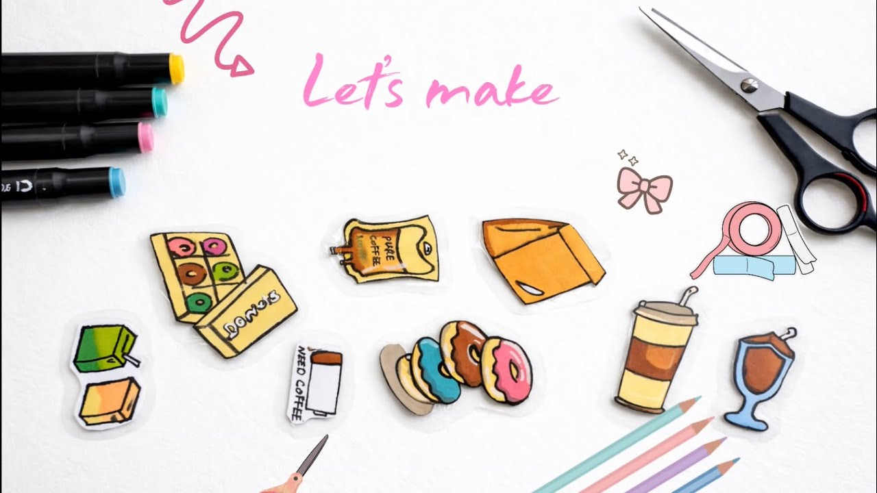 I Made Cafe Stickers at Home ☕️ | Easy DIY Stickers (No Machine)