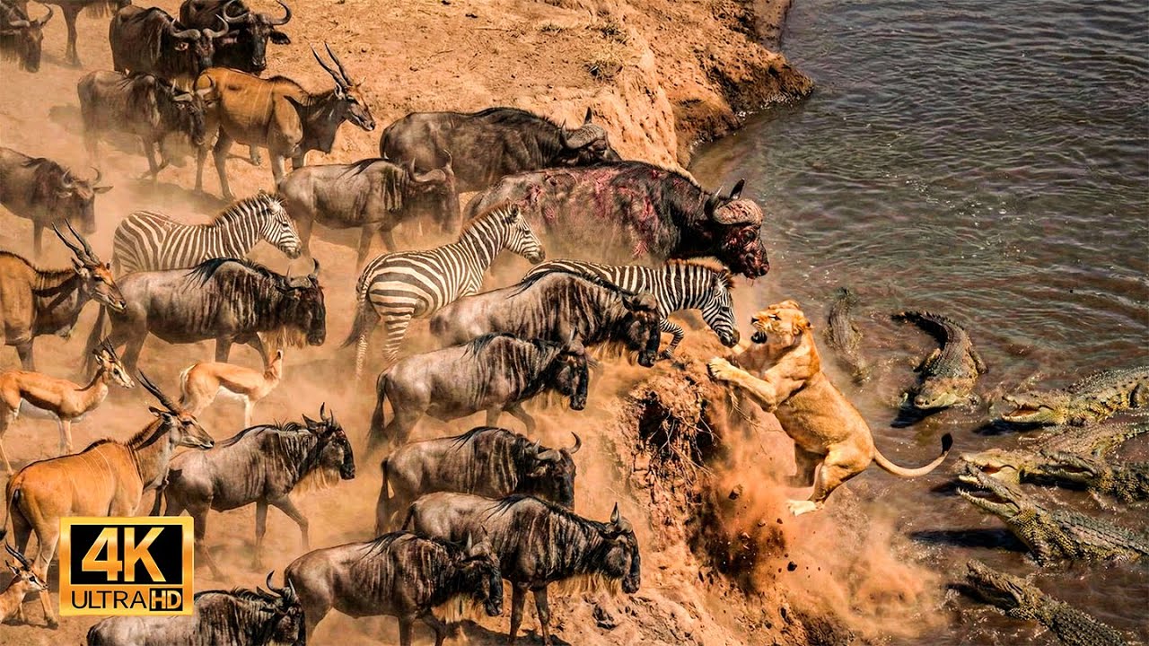 LA &Uacute;LTIMA MIGRACI&Oacute;N - El &Ntilde;u Sobrevive Al Ataque Del Le&oacute;n #animalessalvajes | NATUREZA VIDA