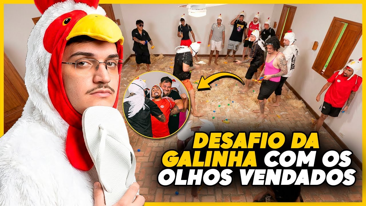 DESAFIO da GALINHA com OS OLHOS VENDADOS!