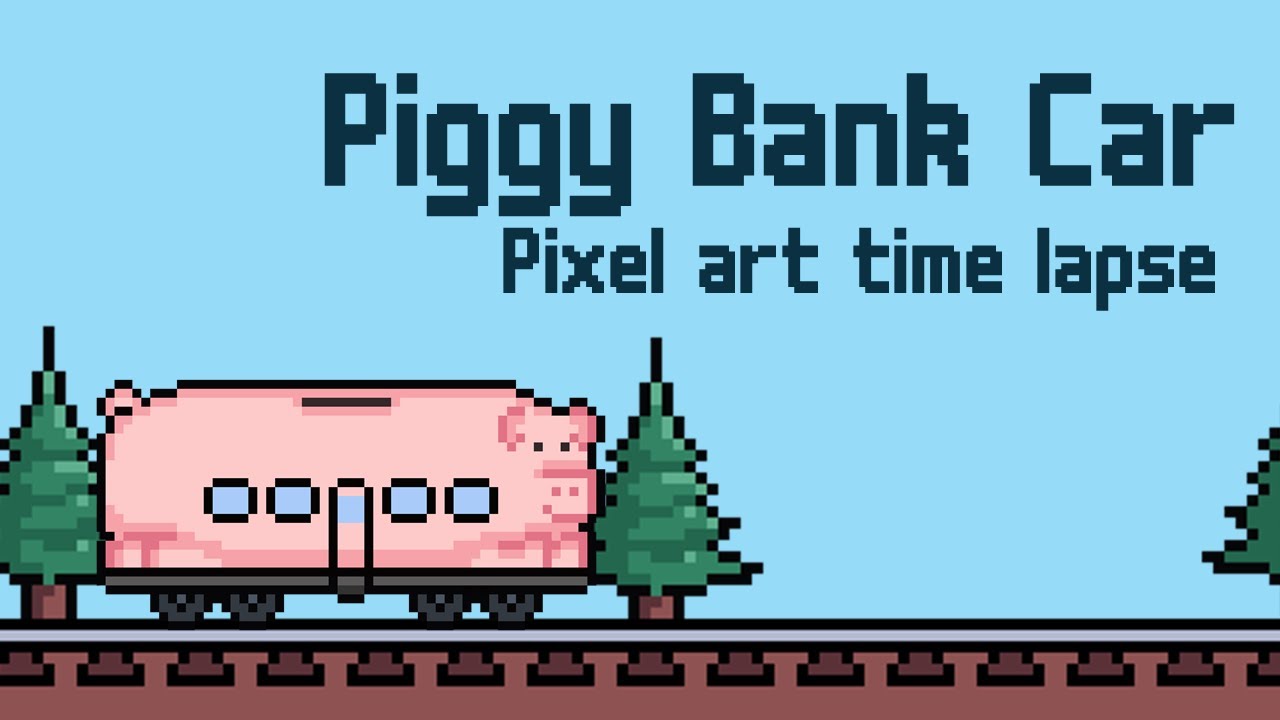 Day 47 of drawing pixel train every day until I release the game: Piggy bank car