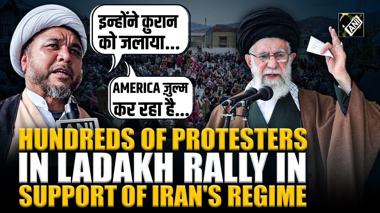 Hundreds of protesters take to streets in Leh, Ladakh, against US & Israel over Iran unrest