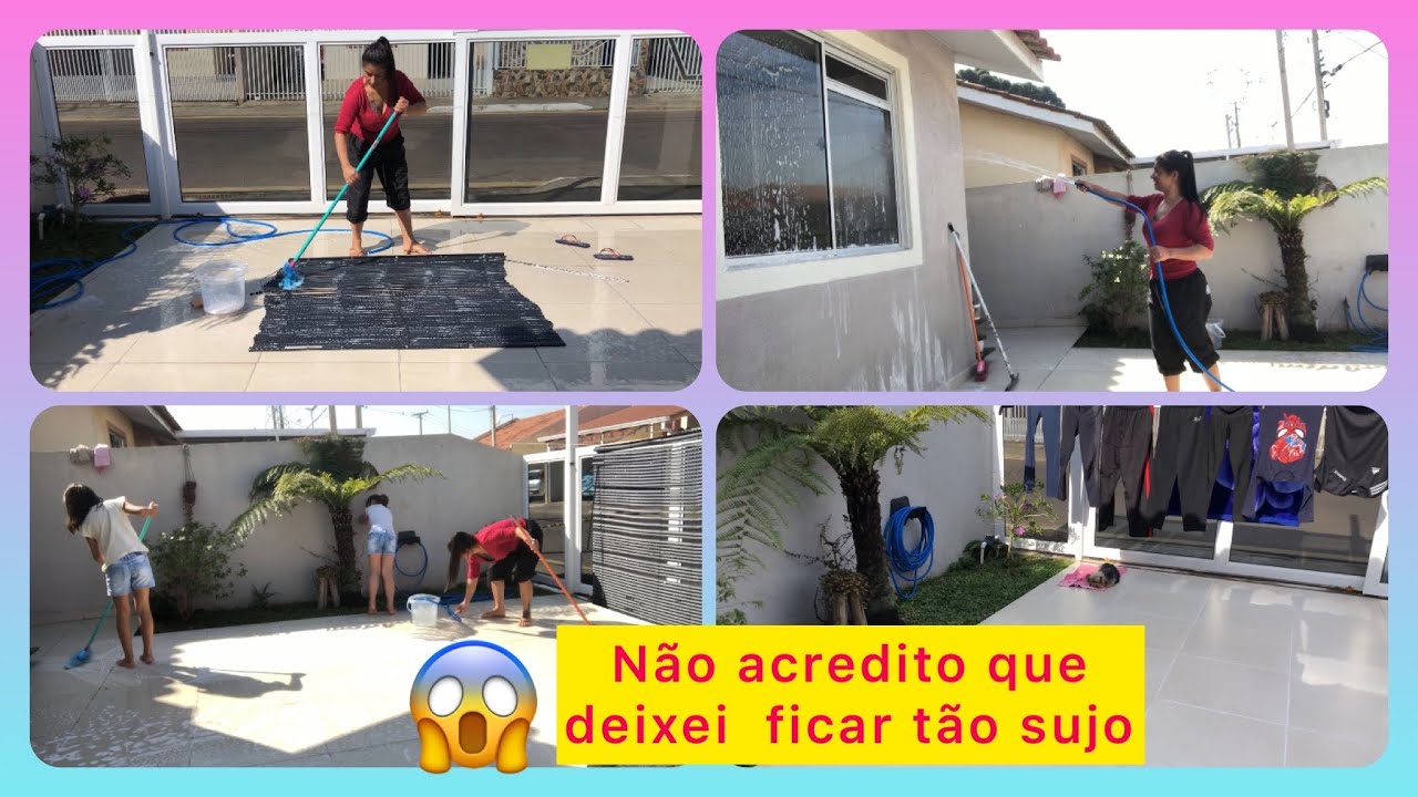 Lavei a persiana, lavei a janela, lavei os vidros da frente da casinha