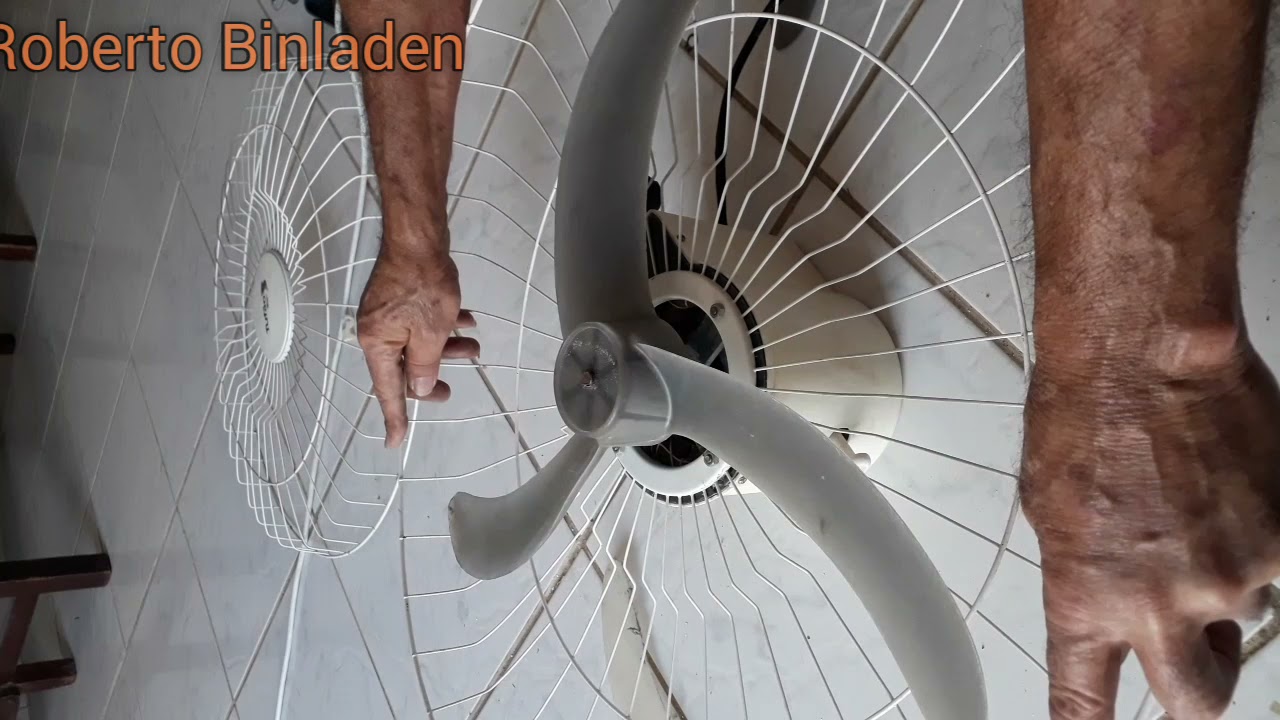 Ventilador Loren Sid de parede, hélice quebrada. coloquei uma de ventilador Tron de parede.