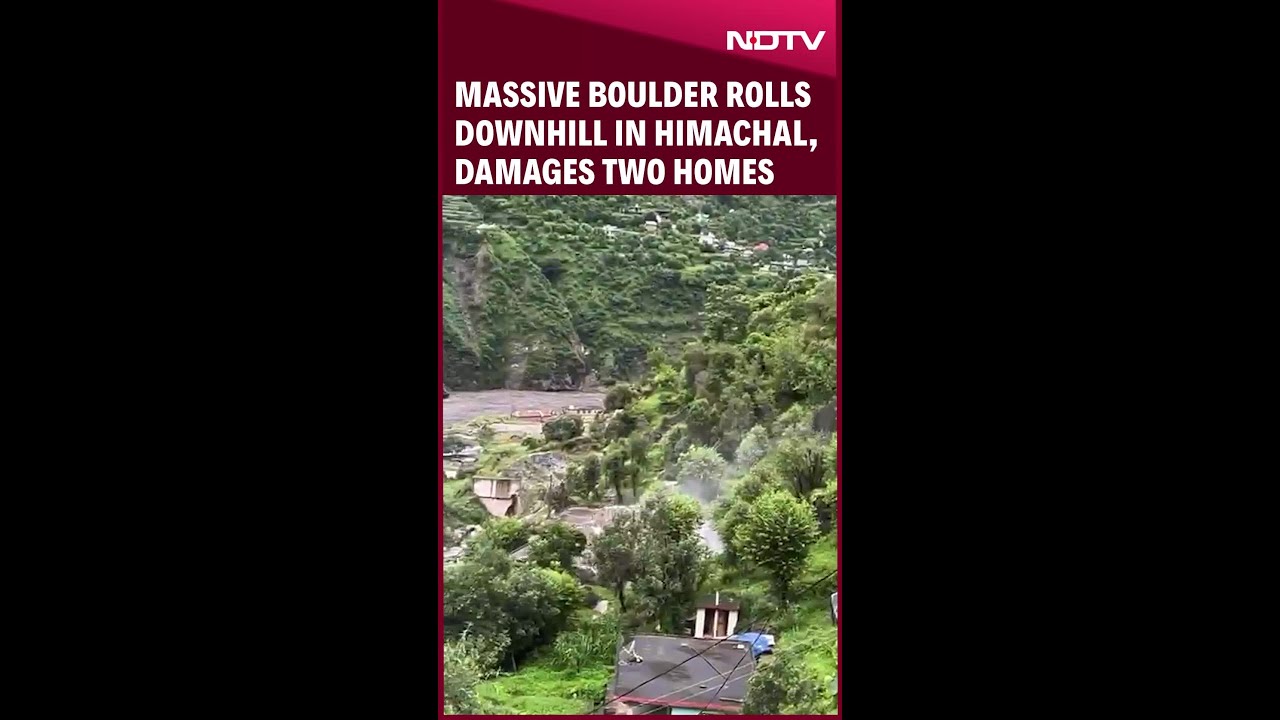 Himachal Pradesh News  Massive Boulder Rolls Downhill In Himachal, Damages Two Homes