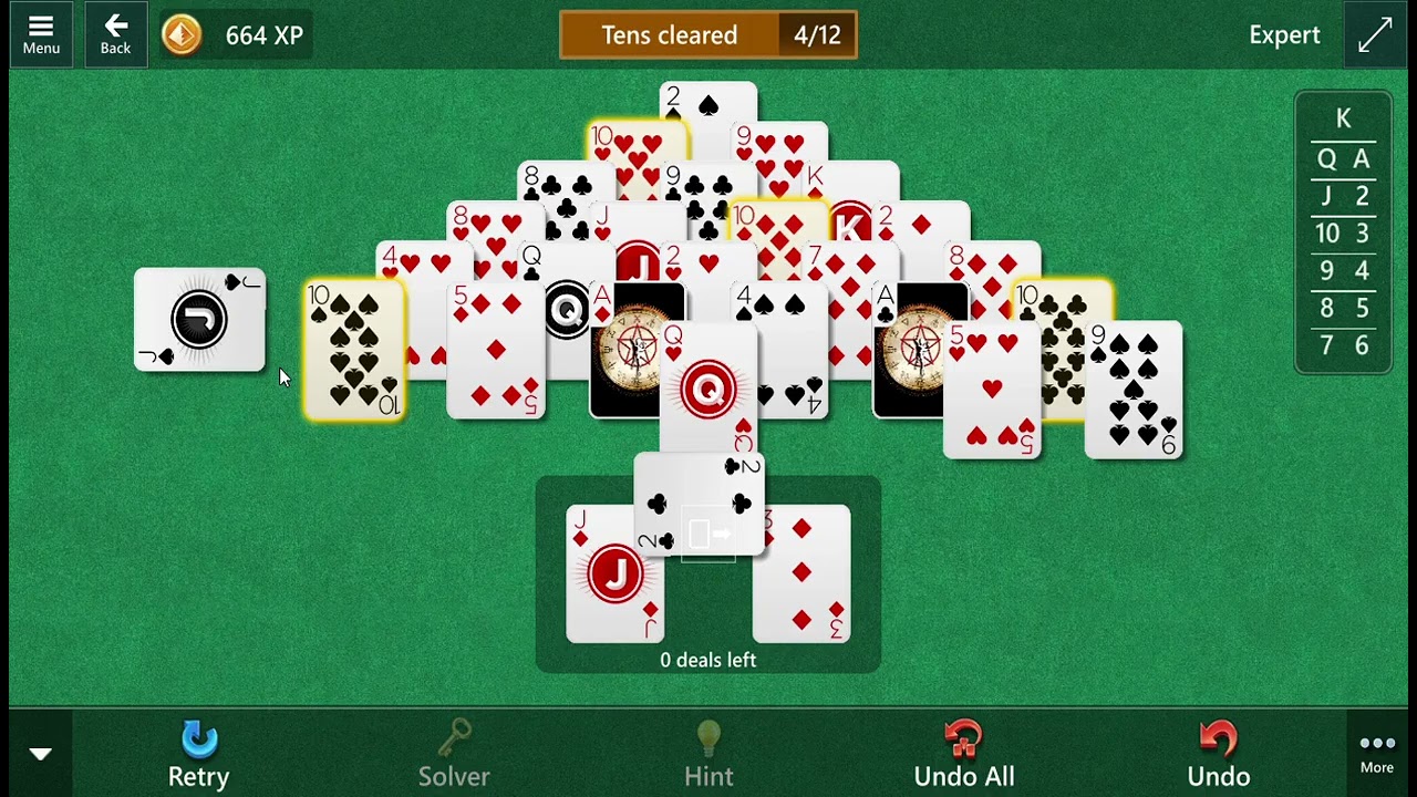 Solitaire & Casual Games Pyramid Expert Daily Challenge February 20, 2026