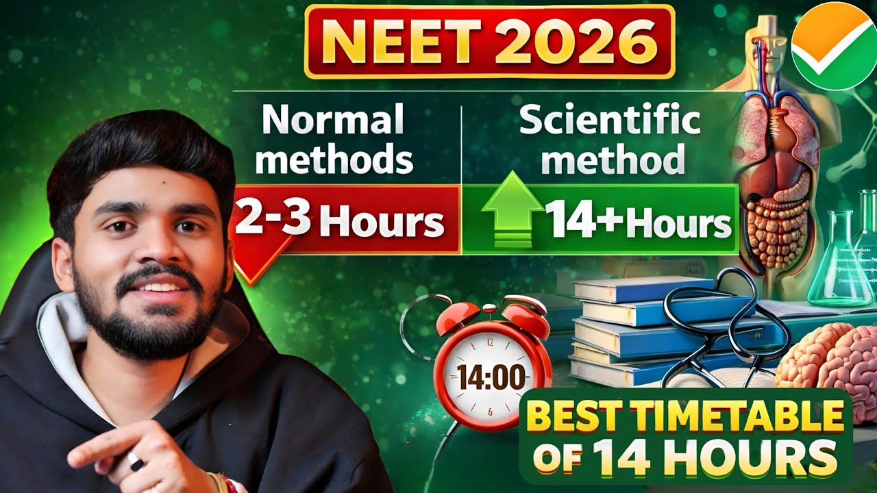 HOW TO STUDY 14 HOURS? LAST 4Months Best timetable for NEET 2026 #neet2026 #neetstrategy #study
