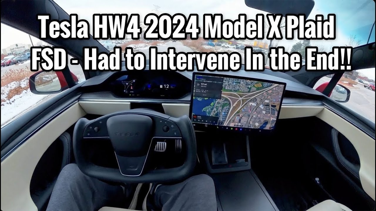 Tesla HW4 2024 Model X Plaid FSD - Had to Intervene In the End!! (kind of)