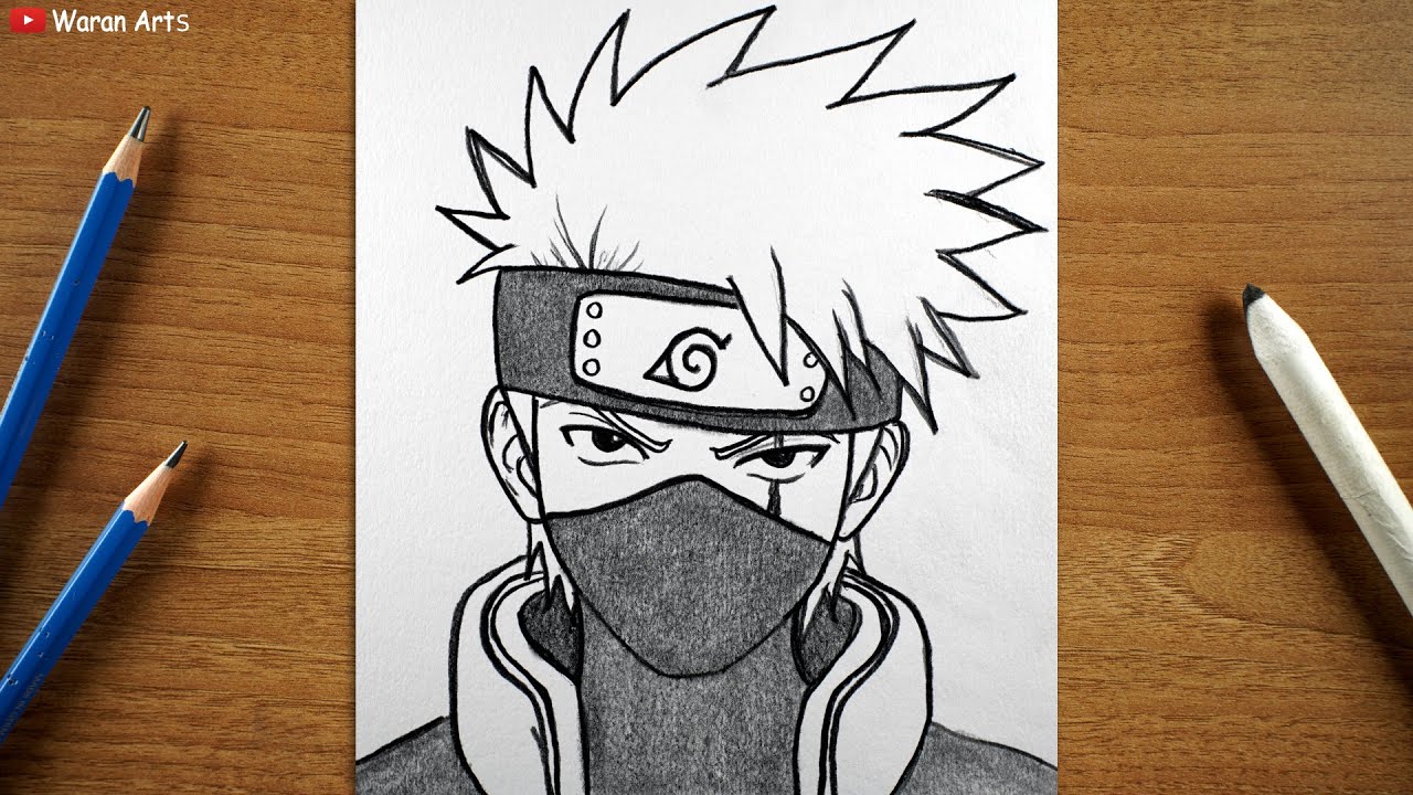 How to Draw Kakashi Hatake Step by Step | Naruto Drawing Tutorial | Anime Drawing Easy