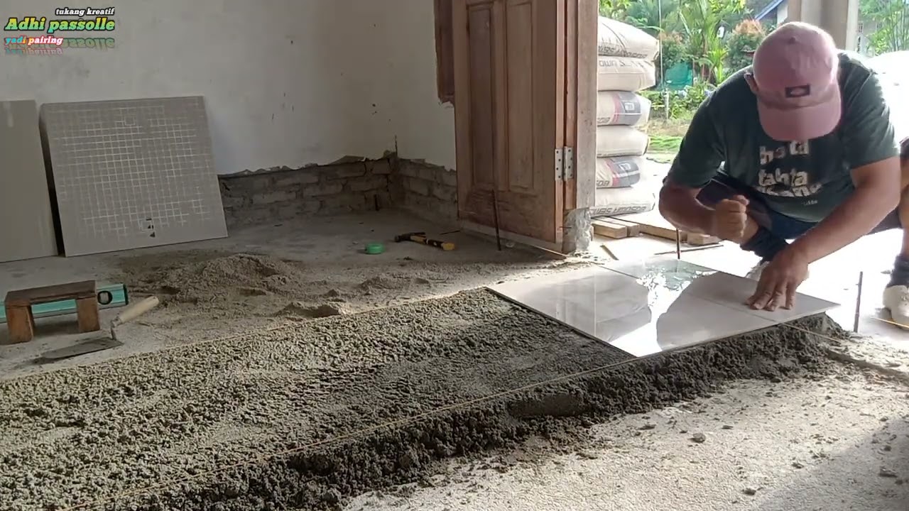 pasang granit di rumah sendiri