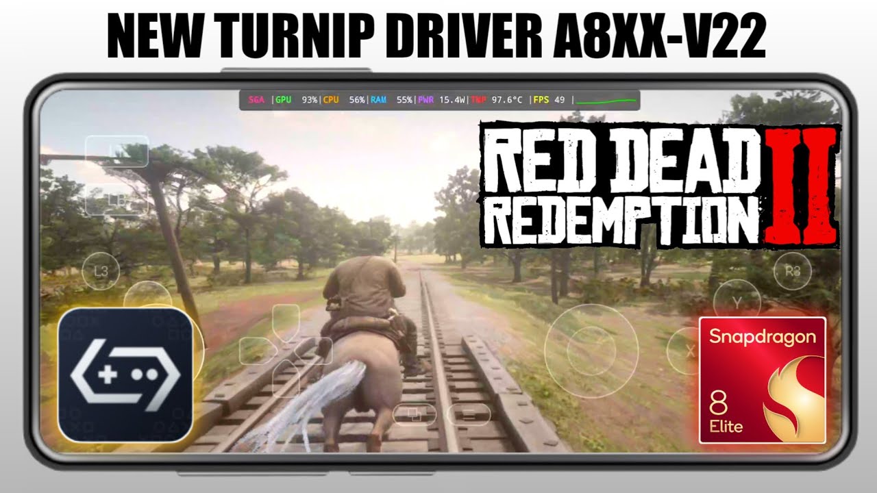 Red Dead Redemption 2 Test New Turnip Driver Gen8-v22 | GameHub 5.3.5 | 8 Elite 