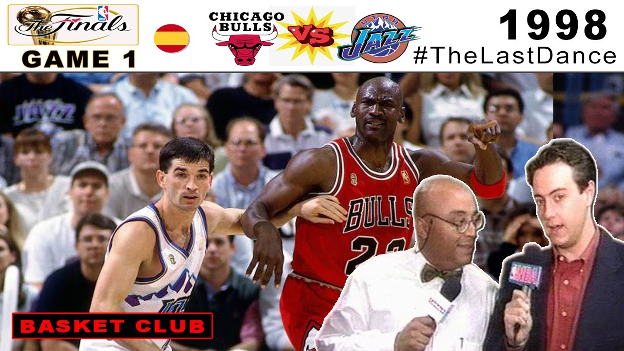 NBA FINALES 1998 en ESPAÑOL  CHICAGO BULLS VS UTAH JAZZ GAME 1 andrés montes y daimiel
