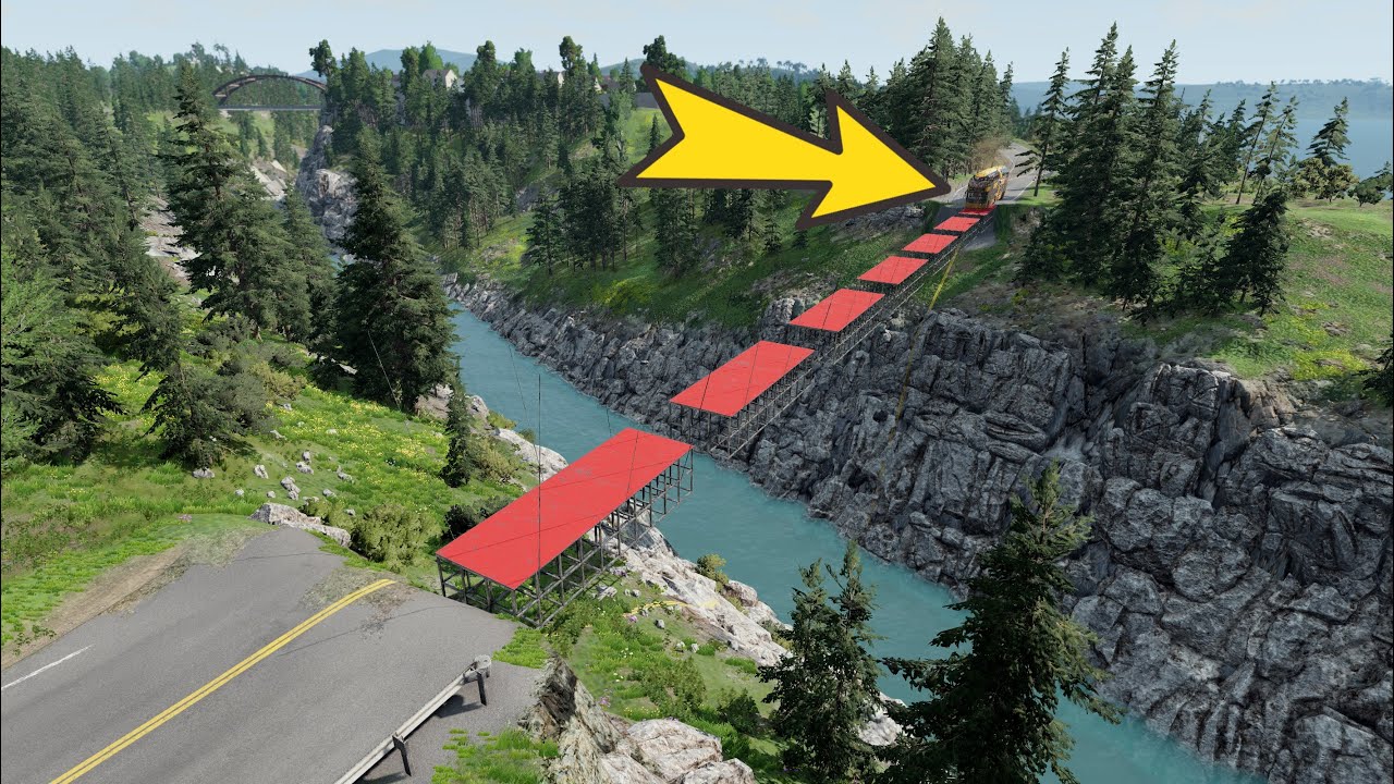 Cars vs drawbridge-BeamNG.drive