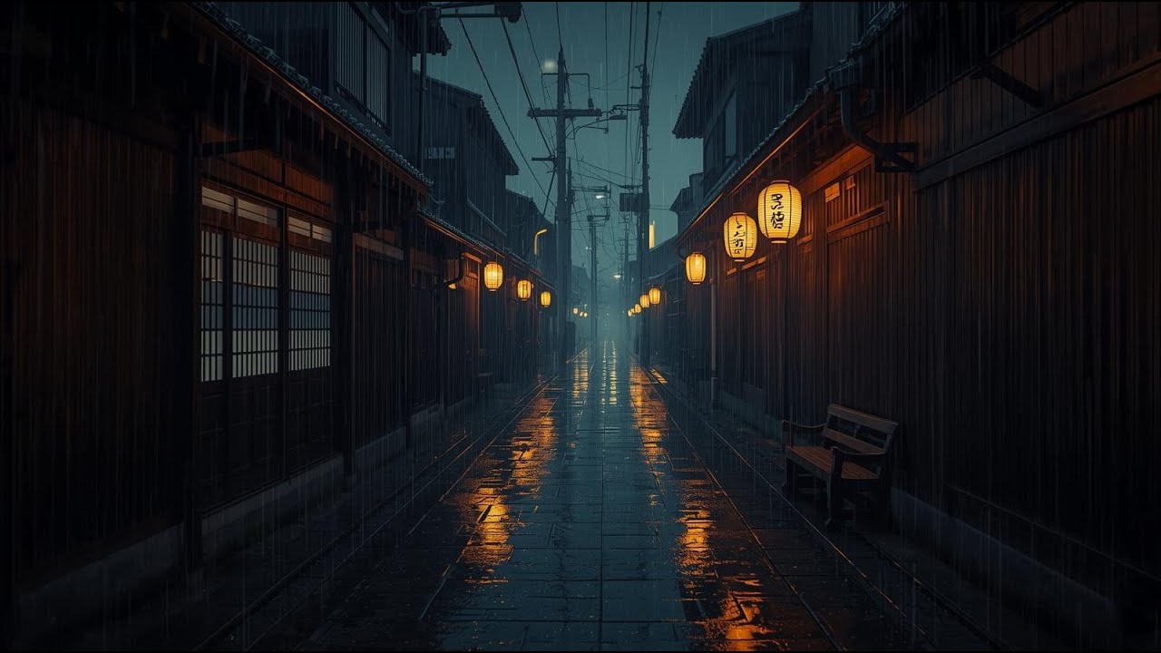 Kyoto Rainy Night Alley ☔ | Deep Sleep Japanese Music (3 Hours)