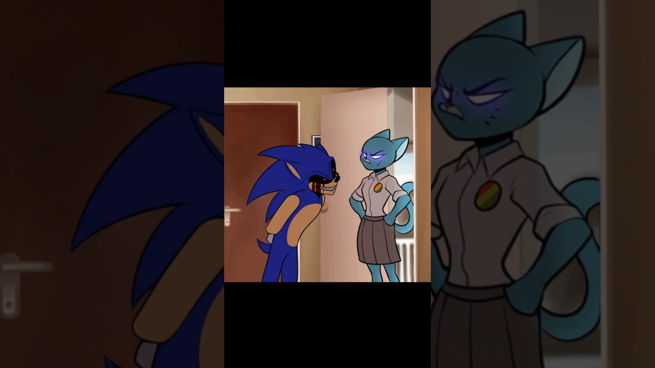 Nicole vs Sonic.exe #animation #theamazingworldofgumball #tawog