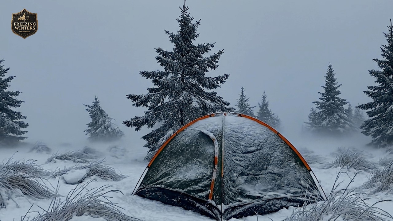 Cozy Tent in a Powerful Snowstorm ❄️ Winter Wind Sounds for Sleep, Relax & Insomnia Relief