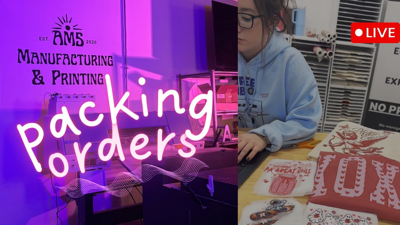 Friday Live Stream💘 | Packing Orders, Printing Transfers and Q&A
