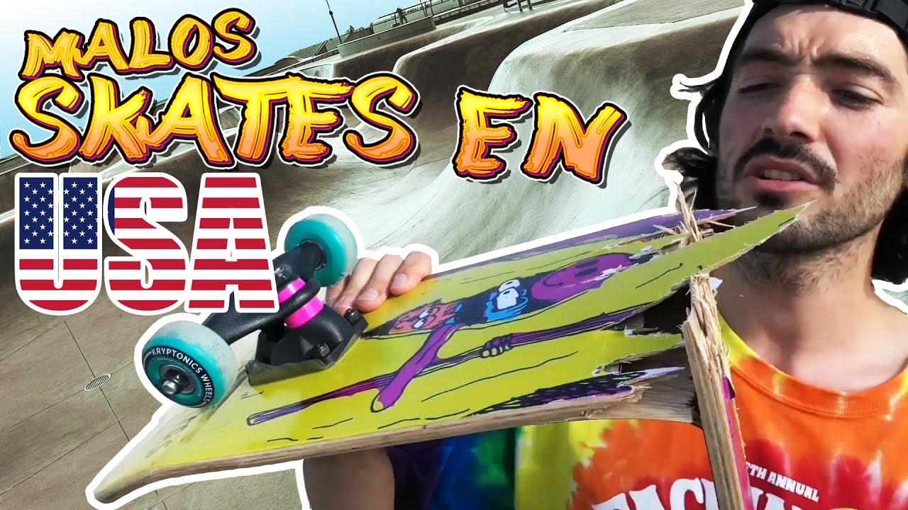 patinando tabla de MIERDA en ESTADOS UNIDOS / venice beach skate park
